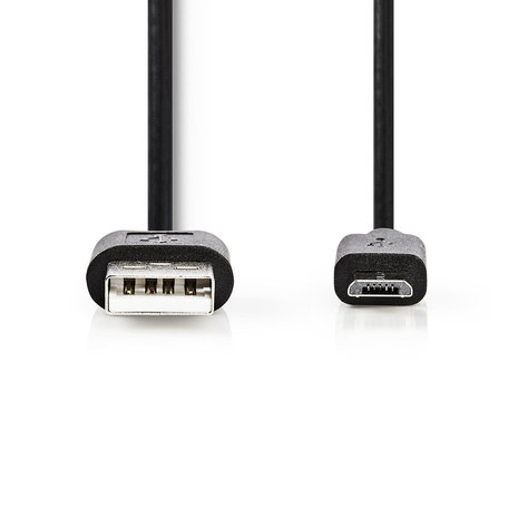 Nedis USB-Kabel  USB 2.0 | USB-A Male | USB Micro-B Male | 480 Mbps | 10 W | Vernikkeld | 0.50 m | Rond | PVC | Zwart