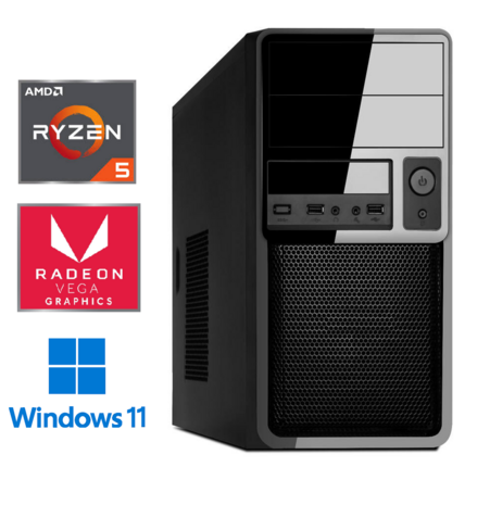 Tronic.nl mATX PC - AMD&reg; Ryzen&trade; 5-5600G - 16GB RAM - 512GB nVME SSD - AMD VEGA Graphics - 600W - Windows 11 Pro