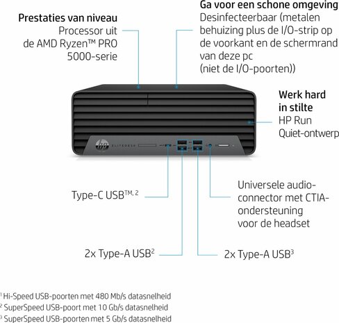 HP EliteDesk 805 G8 SFF - AMD&reg; Ryzen&trade; 5 PRO-5650G - 16GB - 256GB SSD - Windows 11 Pro