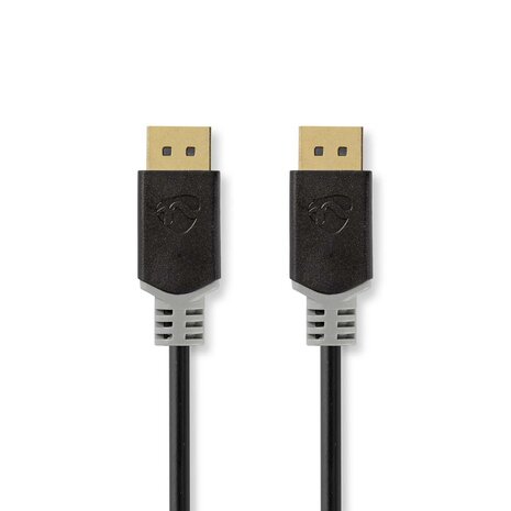 DisplayPort Male -&gt; Male | 8K@60Hz | Verguld | 2.00 m | Rond | PVC | Antraciet | Doos