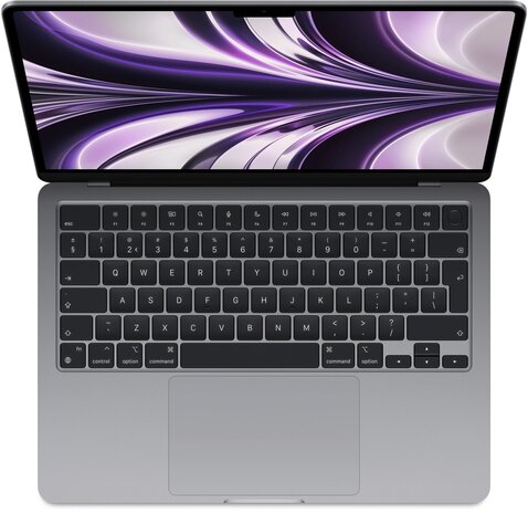 Apple MacBook Air 2022 M2 8-core, 8GB ram, 8-core GPU, 256GB ssd, Qwerty, Space Grijs - OPEN BOX 12mnd