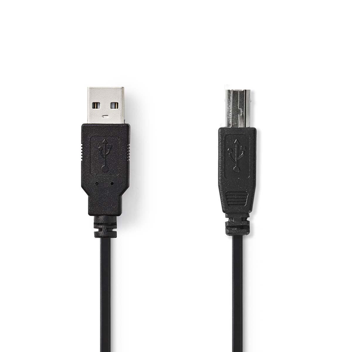 Elegantie adviseren regeling USB 2.0 printerkabel | USB-A Male | USB-B Male | 480 Mbps | Vernikkeld |  2.00 m | Rond | PVC | Zwart | Polybag - Tronic.nl